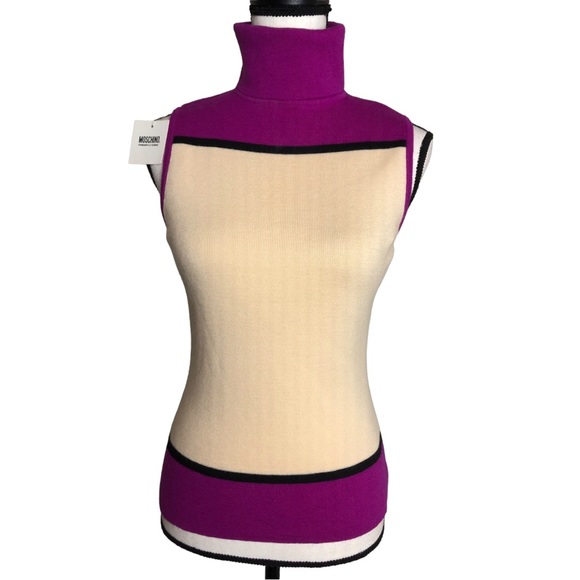 MOSCHINO Wool Turtleneck Top Sz 4 - Picture 4 of 15